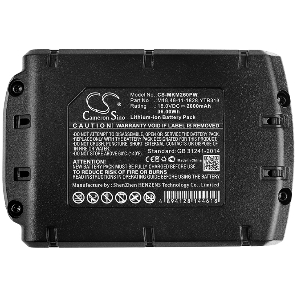 Compatible battery replacement for Milwaukee  M18 B5, 48-11-1815N, B41B, 48111815, M18 B2...