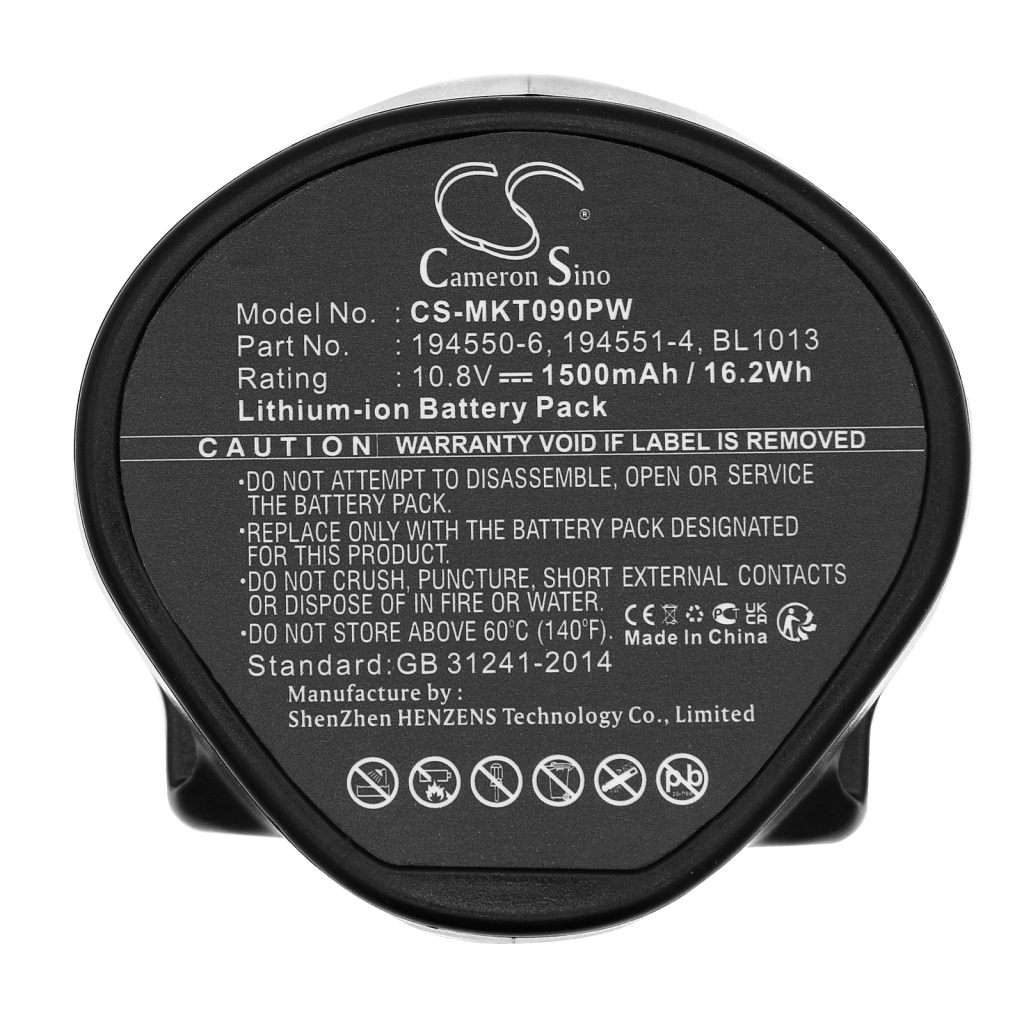 Compatible battery replacement for Makita  194551-4, 194550-6, BL1014, BL1013, 195332-9