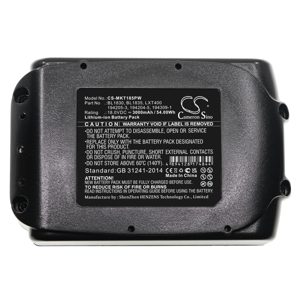 Compatible battery replacement for Makita  BL1835, BL1890B, 194066-1, XRU02Z, BL1430...