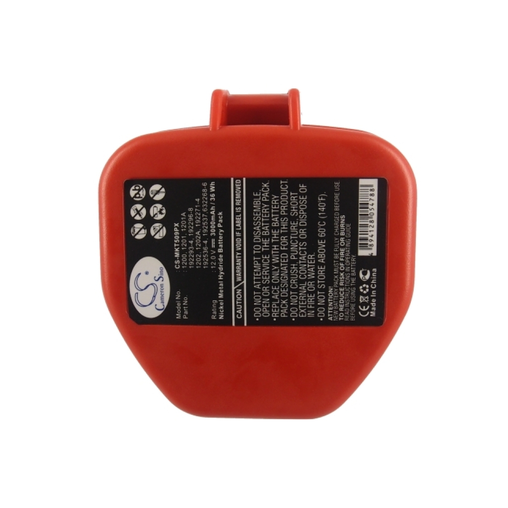 Compatible battery replacement for Makita  1202, 192296-8, 1201A, 632268-6, 192293-4...