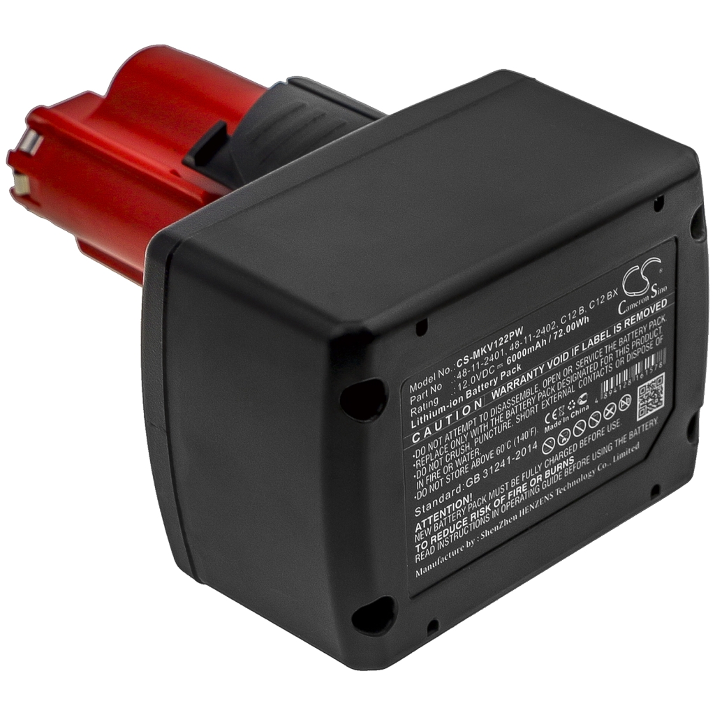 Compatible battery replacement for Milwaukee  48-59-2401, M12 B2, 48-11-2420, 4931427105, 48-59-1812...