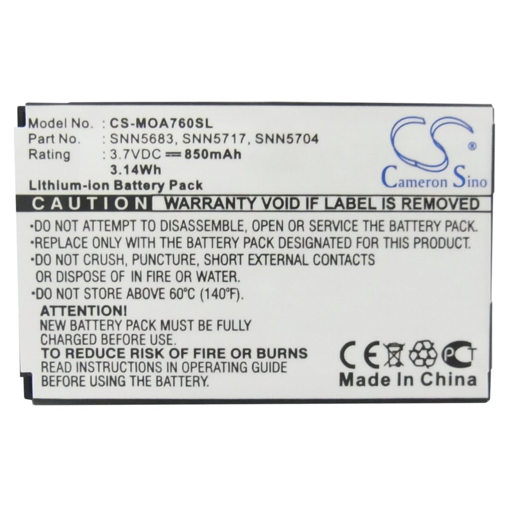 Compatible battery replacement for Motorola  SNN5704, SNN5683A, SNN5683, SNN5717