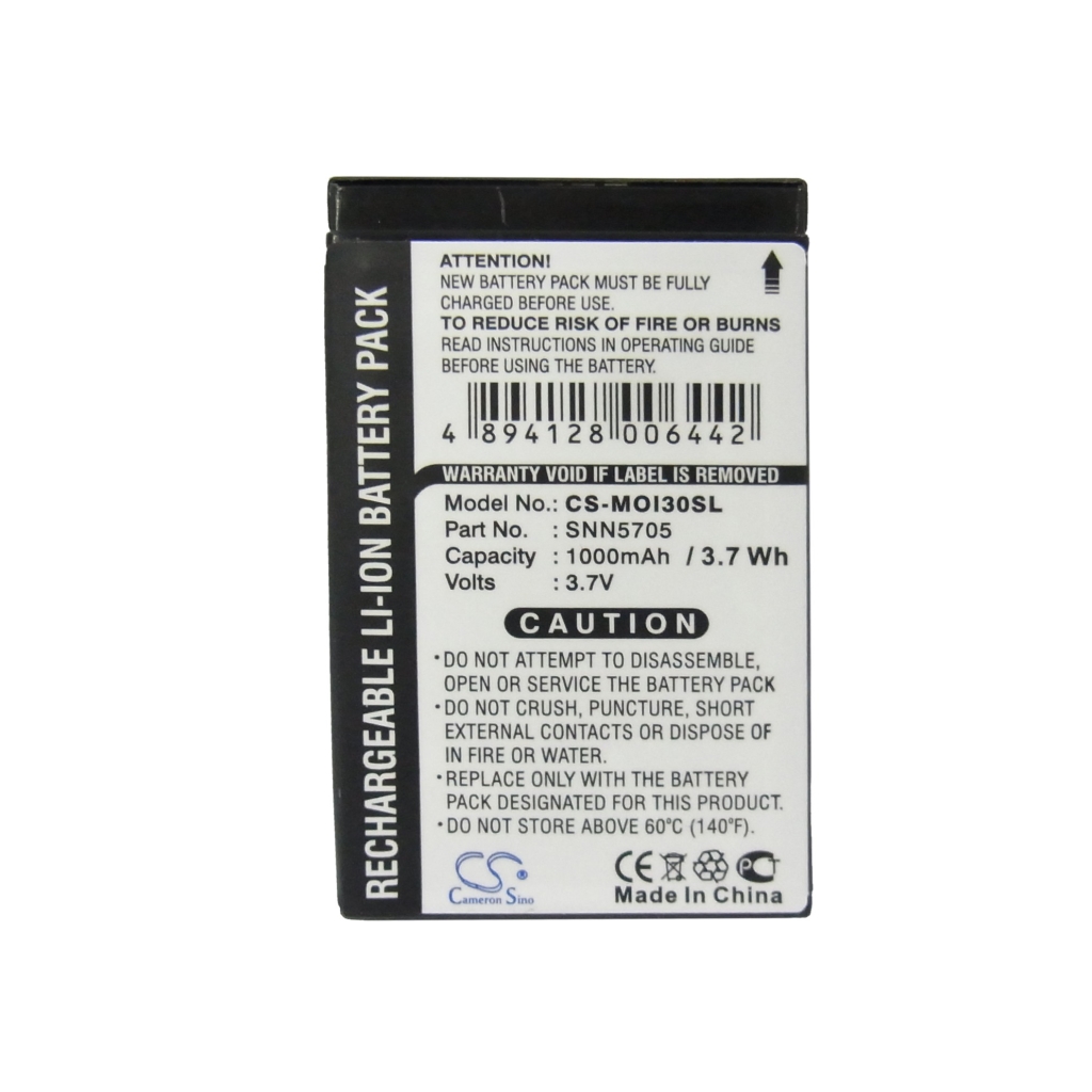 Compatible battery replacement for Motorola  SNN5723A, SNN5705