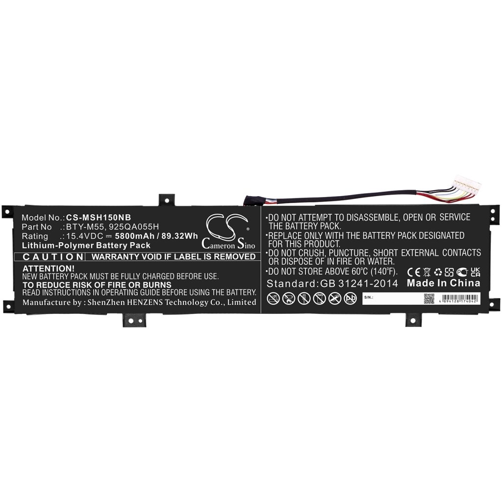 Notebook battery MSI CS-MSH150NB