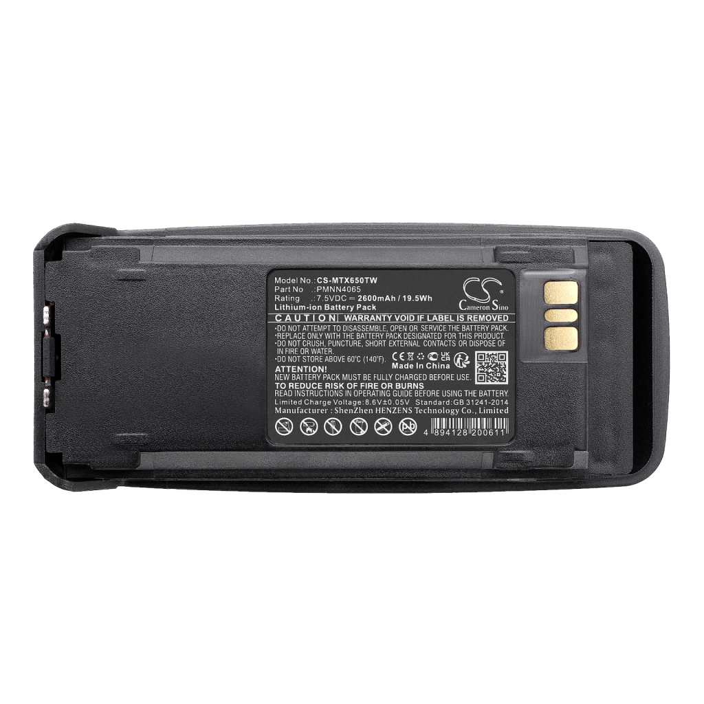 Compatible battery replacement for Motorola  PMNN4065, PMNN4103A, PMNN4069A, NNTN4103, PMNN4103...