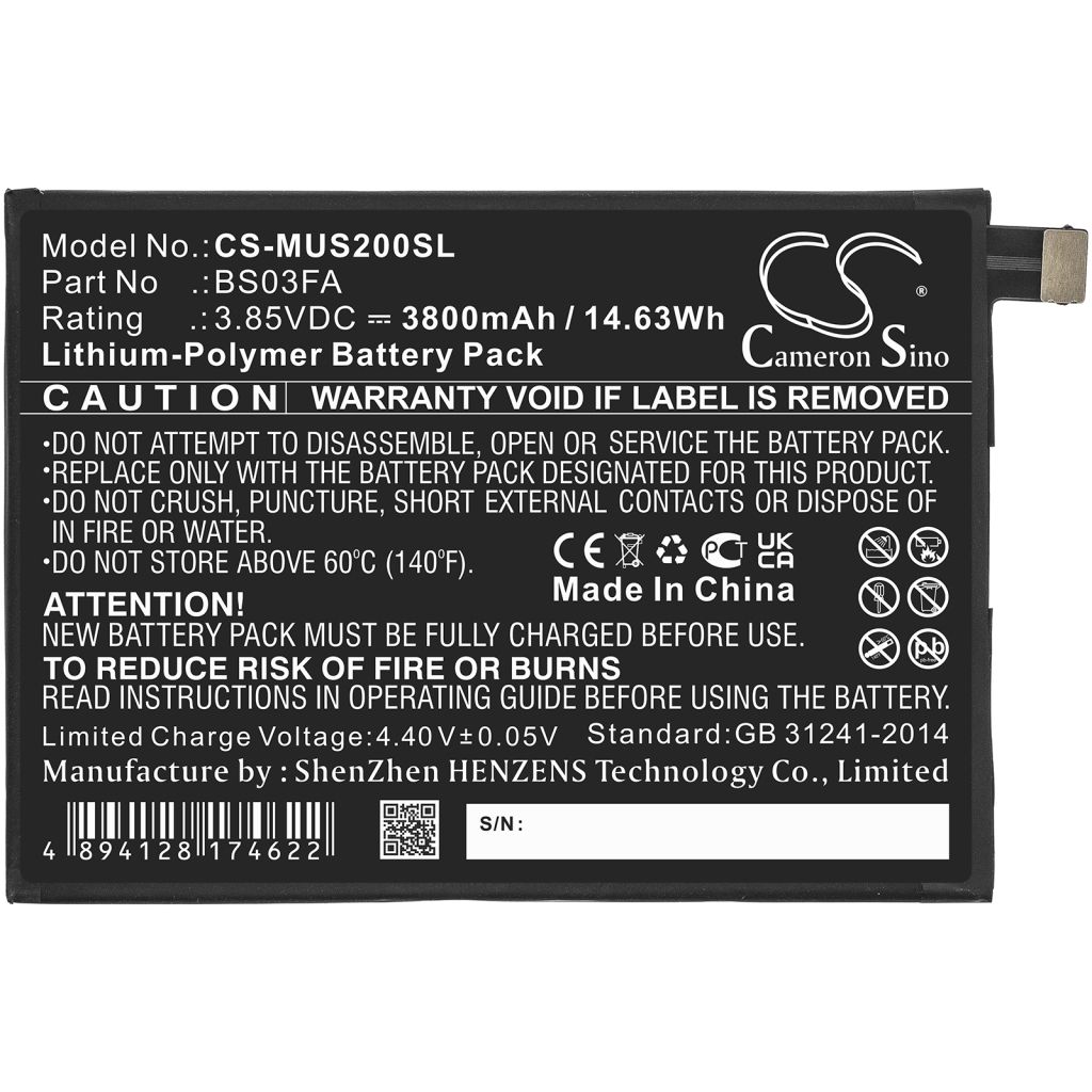 Mobile Phone Battery Xiaomi CS-MUS200SL