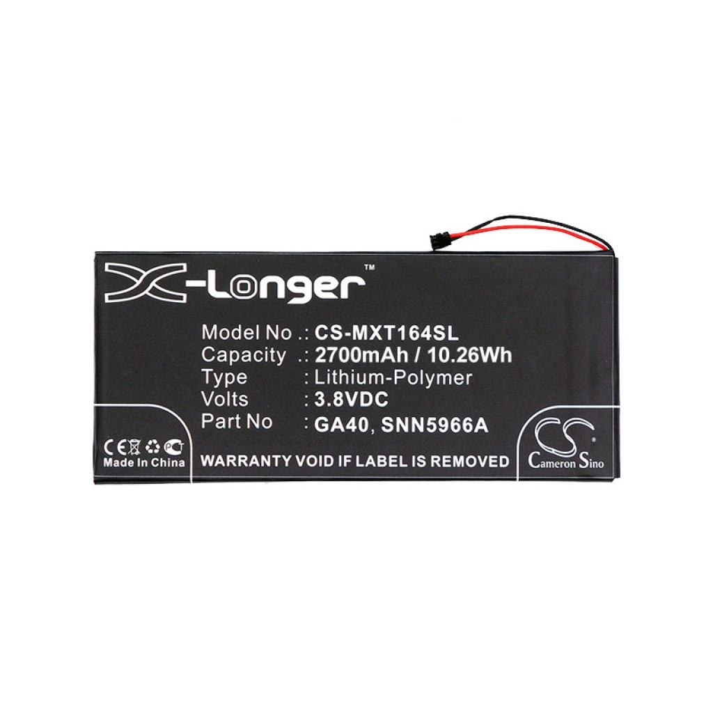 Compatible battery replacement for Motorola  SNN5966A, GA40