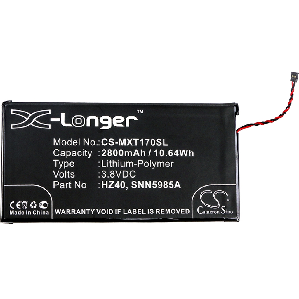 Compatible battery replacement for Motorola  SNN5985A, HZ40