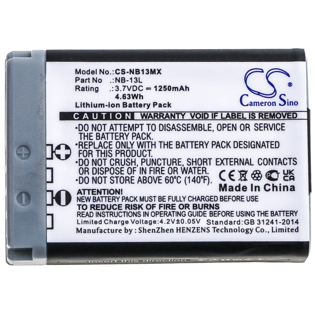 Compatible battery replacement for Canon  NB-13L