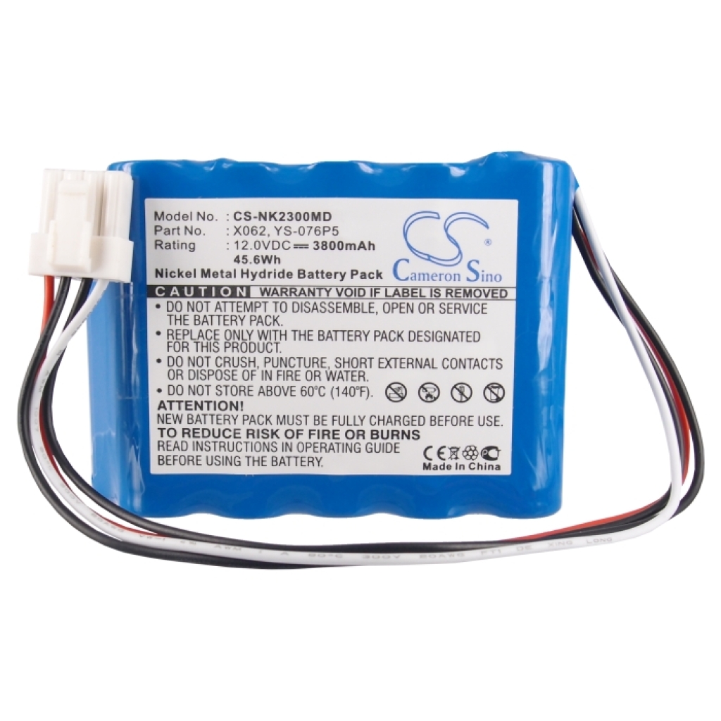 Compatible battery replacement for Nihon Kohden  I2300, 10HR-4/3FAUC-NK, YS-076P5, B11419, 10HP-4/3FAUR-NK...