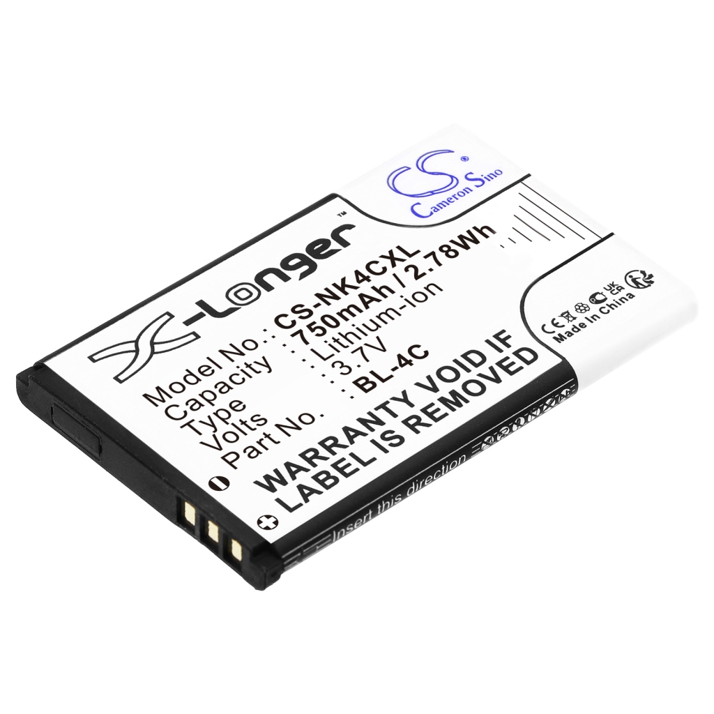 Compatible battery replacement for Nokia  BBA-07, C4C50T, MP-S-A2, C4C08T, JB-4C...