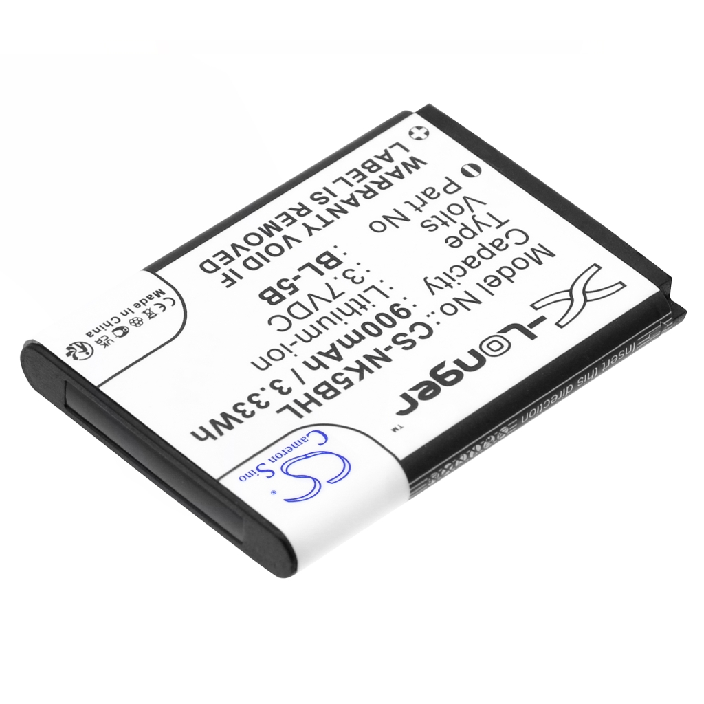 Compatible battery replacement for Nokia  N5B80T, BL-5V, GBLi885-7, BL-5B, VIV-VB-5B...