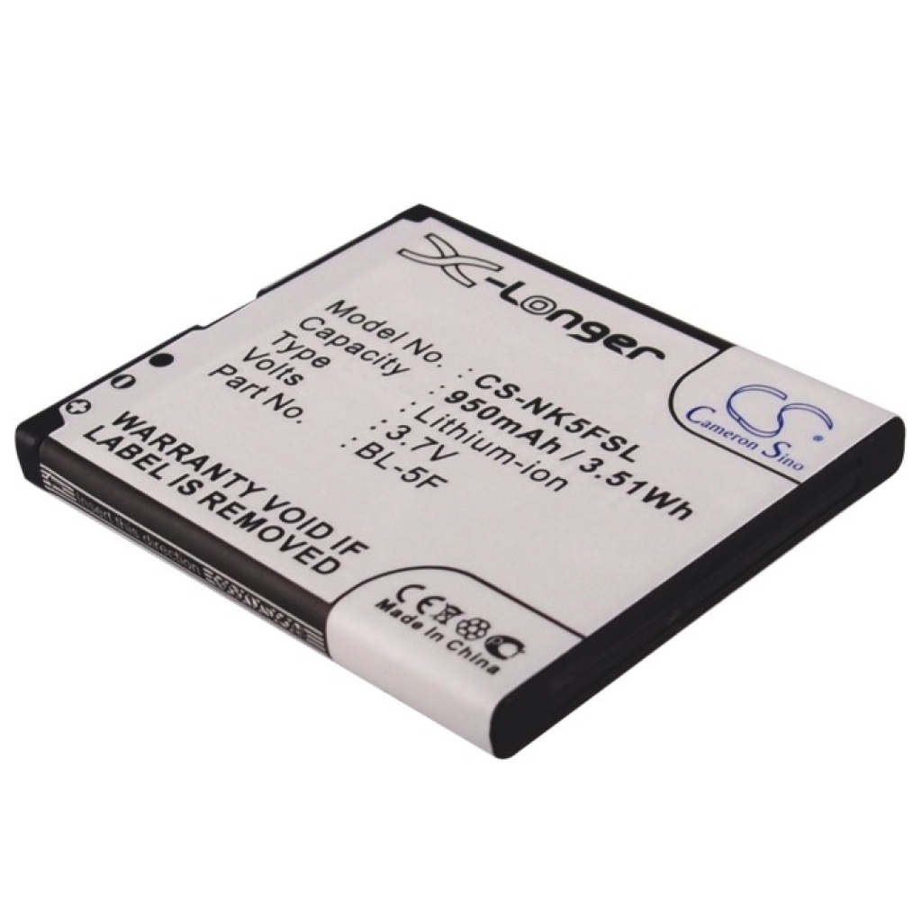 Compatible battery replacement for Nokia  MP-S-O, BL-5F