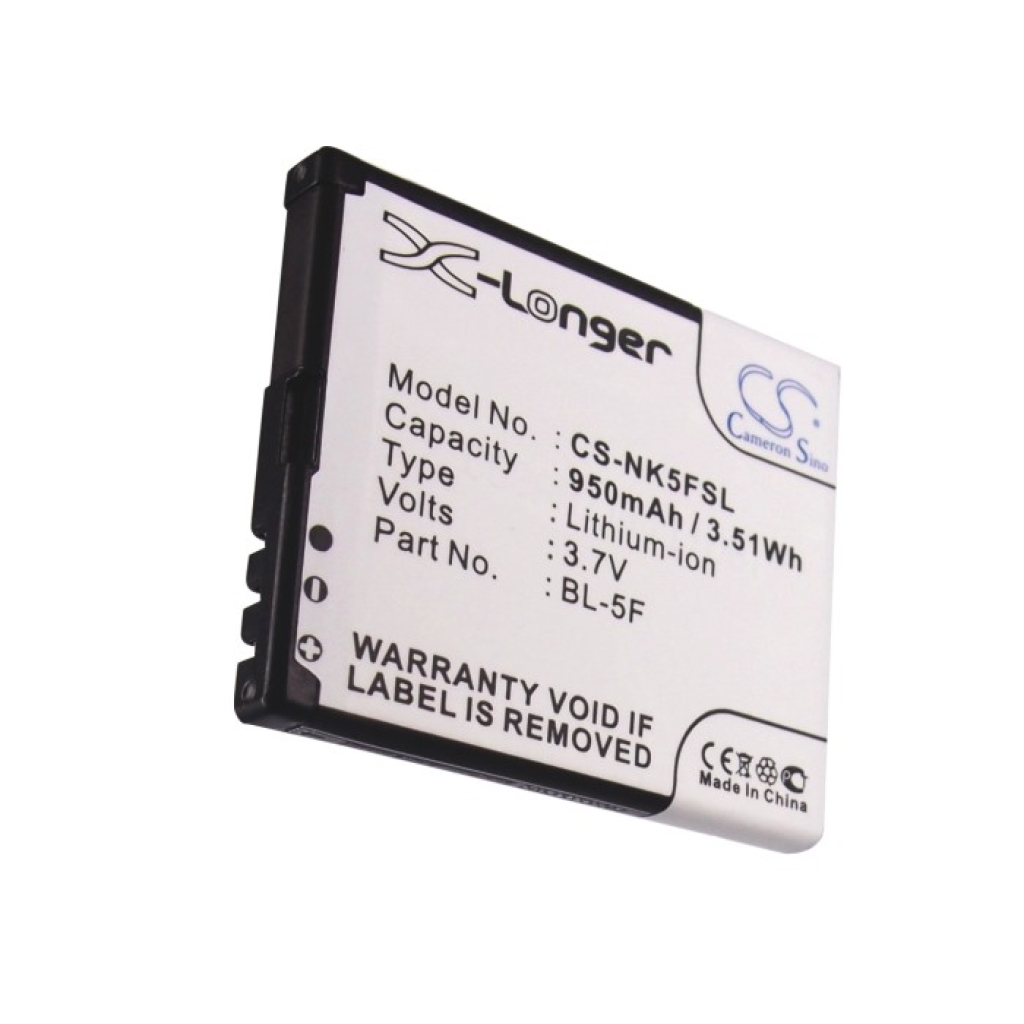 Compatible battery replacement for Nokia  MP-S-O, BL-5F