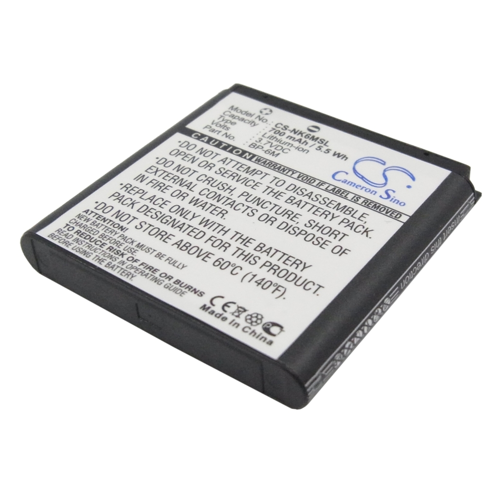 Compatible battery replacement for Nokia  BP-6M-S, BP-6M