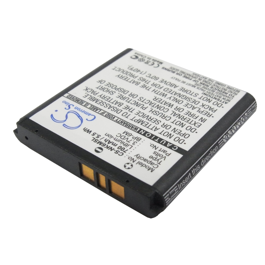 Compatible battery replacement for Nokia  BP-6M-S, BP-6M