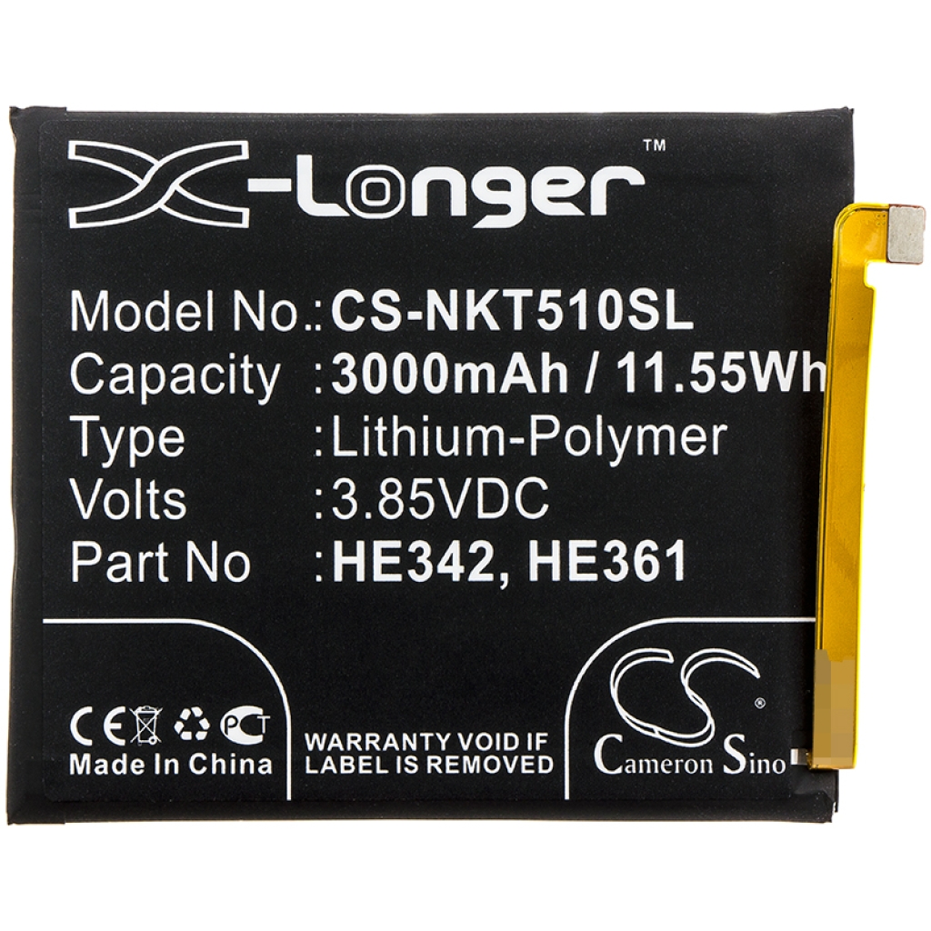 Compatible battery replacement for Nokia  HE361, HE342