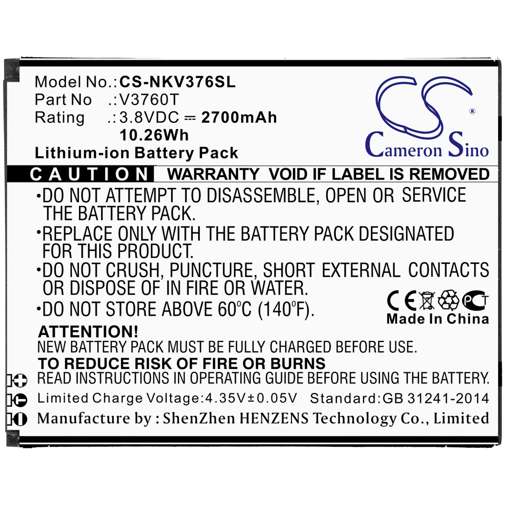 Battery Replaces V3760T