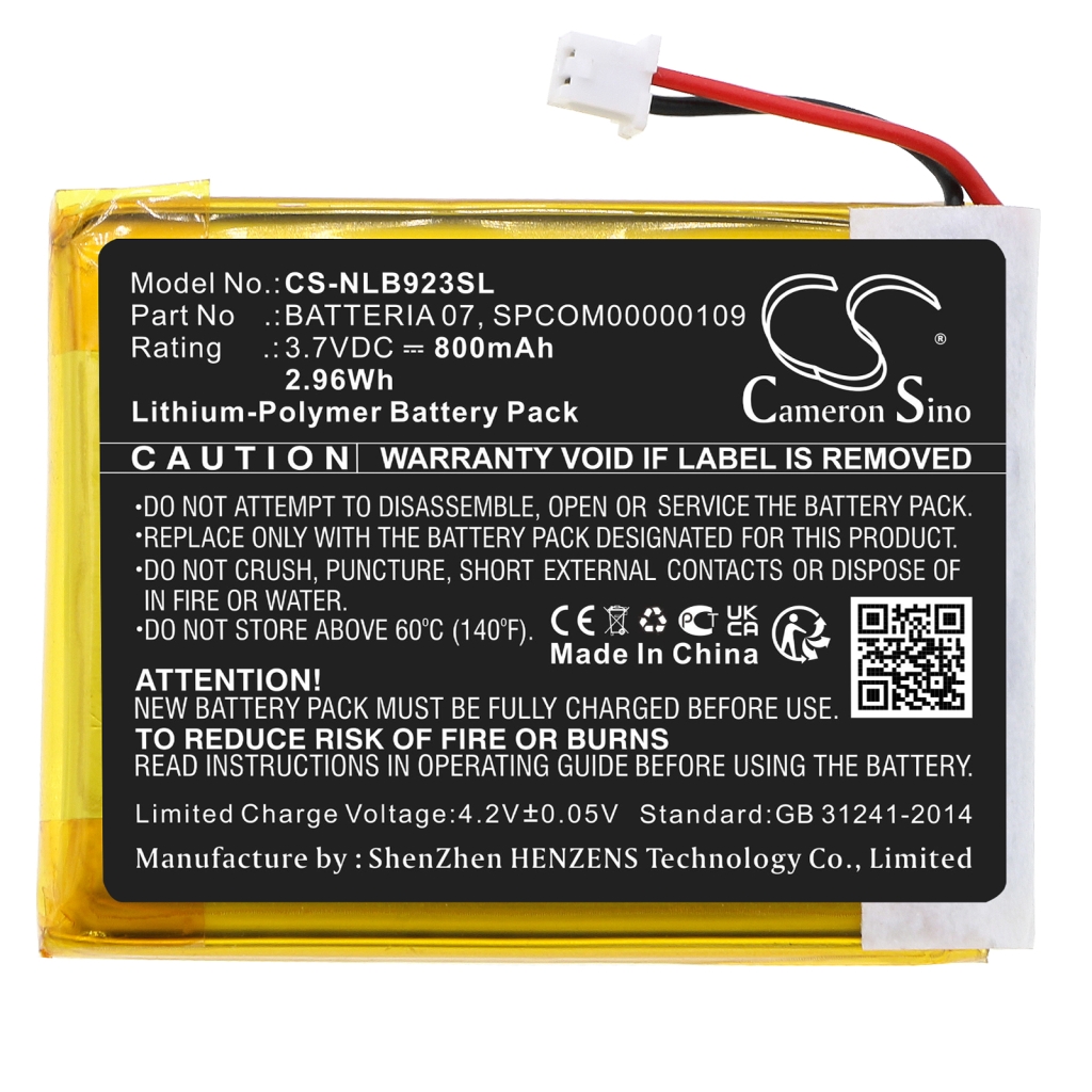 Compatible battery replacement for Nolan  SPCOM00000109, BATTERIA 07