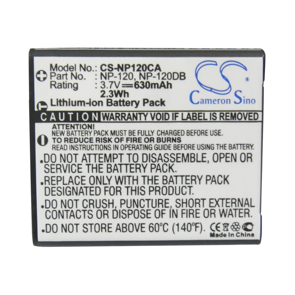 Compatible battery replacement for CASIO  NP-120DBA, NP-120