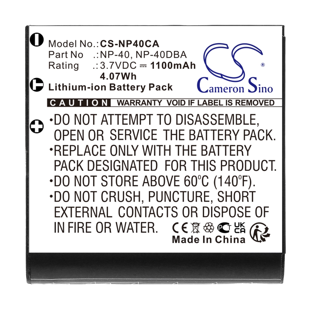 Compatible battery replacement for Dxg  NP-40DCA, NP-40DBA, NP-40, LB-060, PAC-0040...