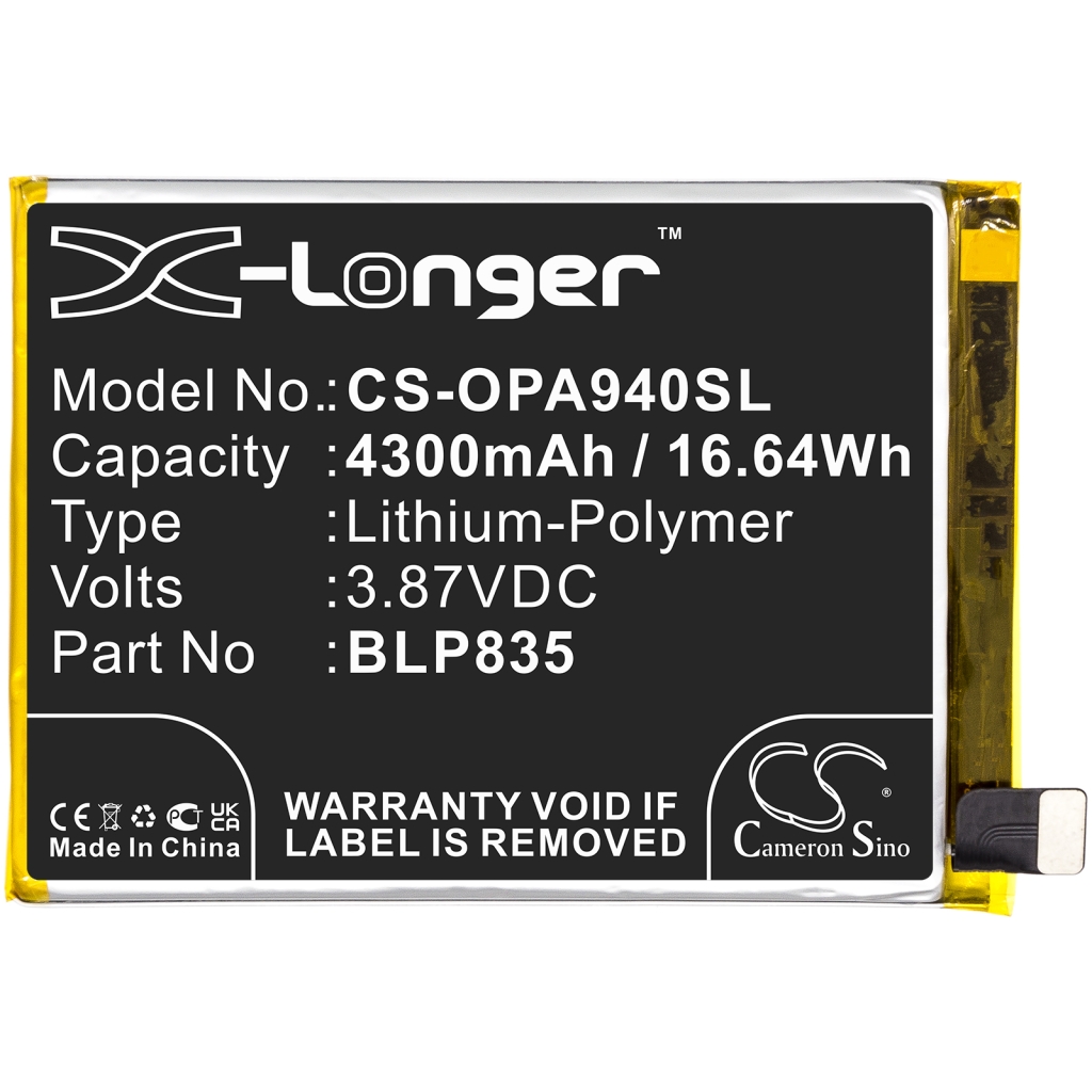 Compatible battery replacement for OPPO  BLP835