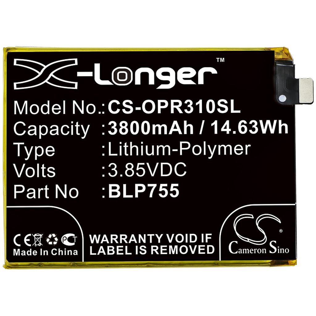 Compatible battery replacement for OPPO  BLP755