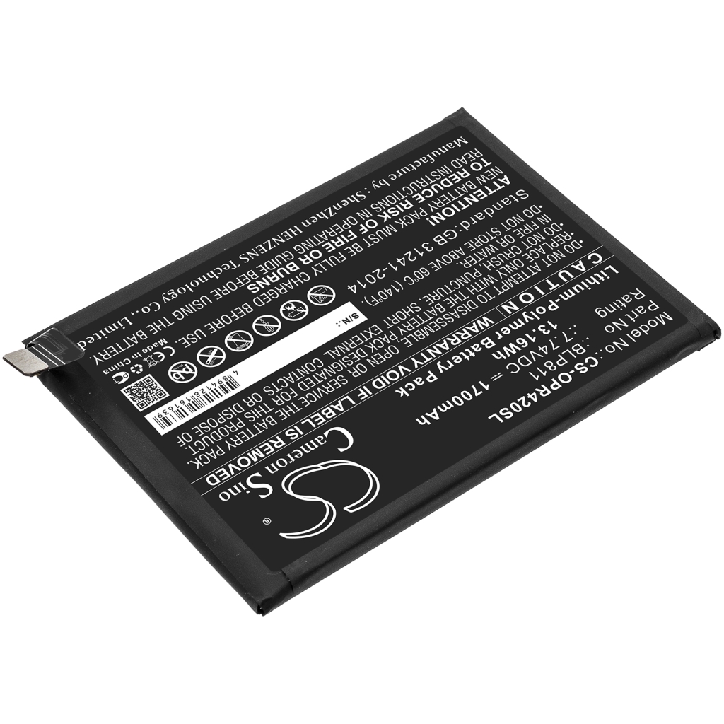 Compatible battery replacement for OPPO  BLP811