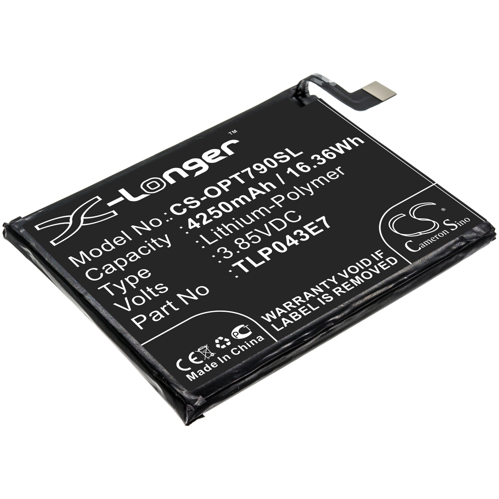 Compatible battery replacement for Alcatel  TLP043E7, TLp043E1