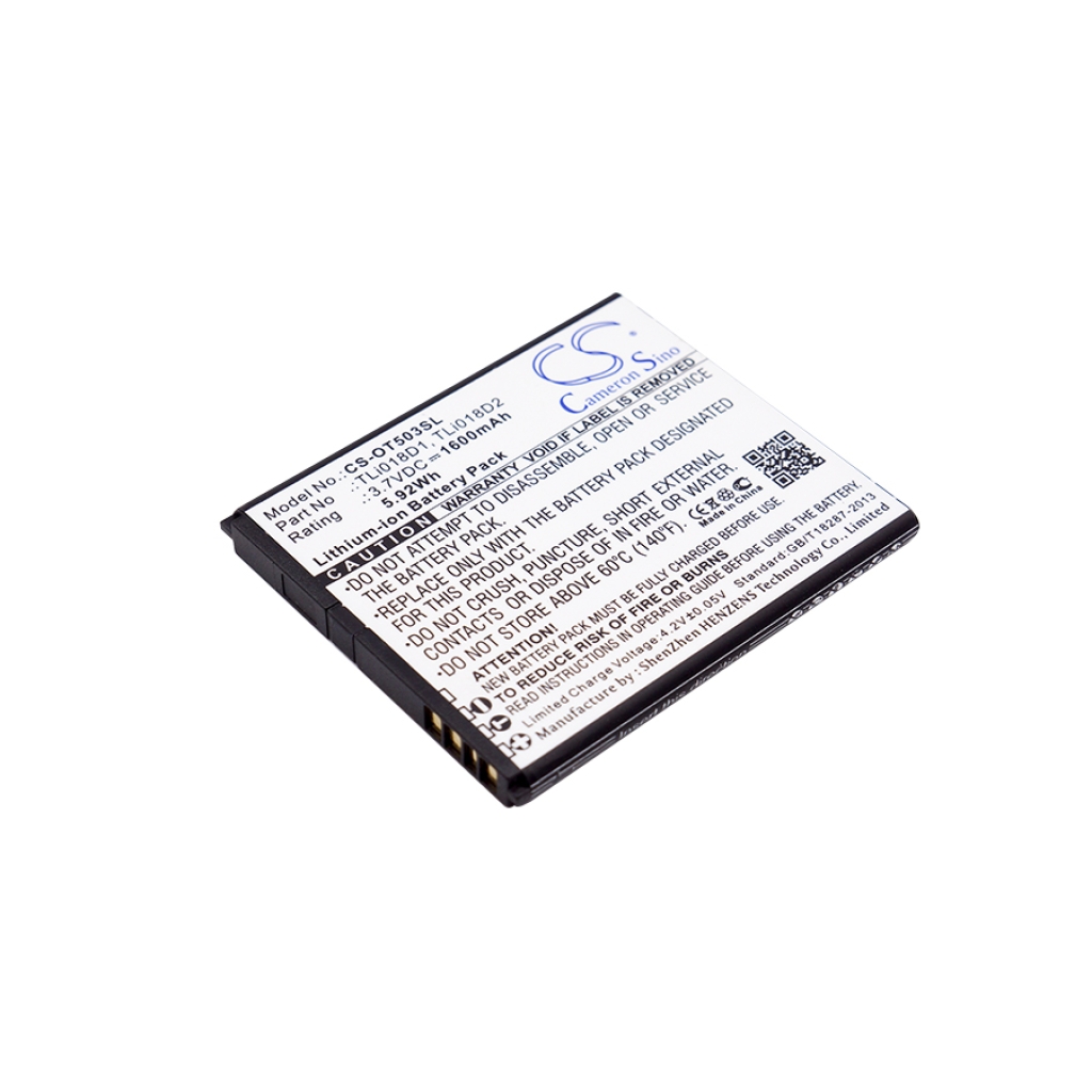 Compatible battery replacement for Alcatel  TLi018D1, TLi018D2