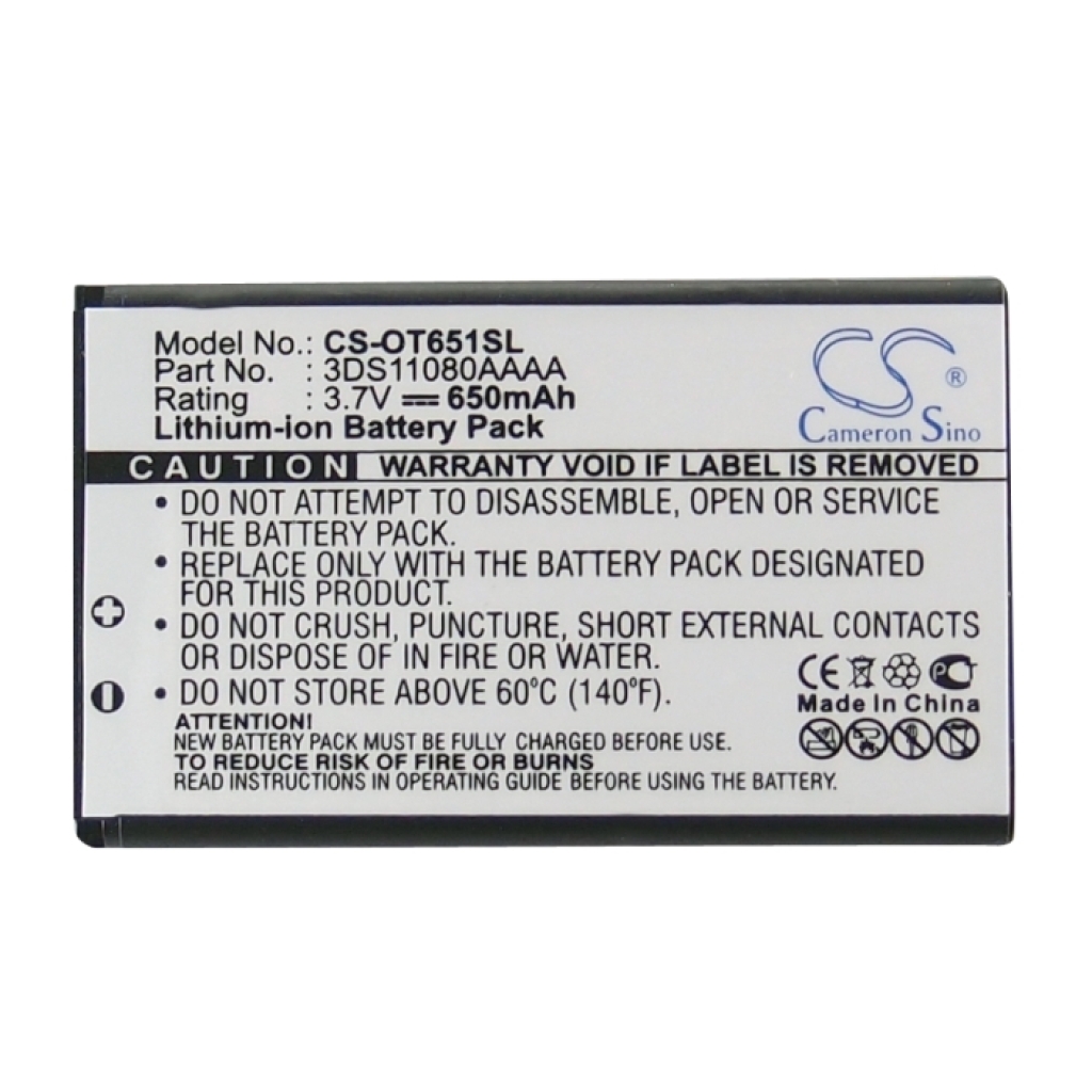 Compatible battery replacement for Alcatel  B-VLE56, 3DS11080AAAA, LBT-03, 3DS10744AAAA, CAB3080010CX...