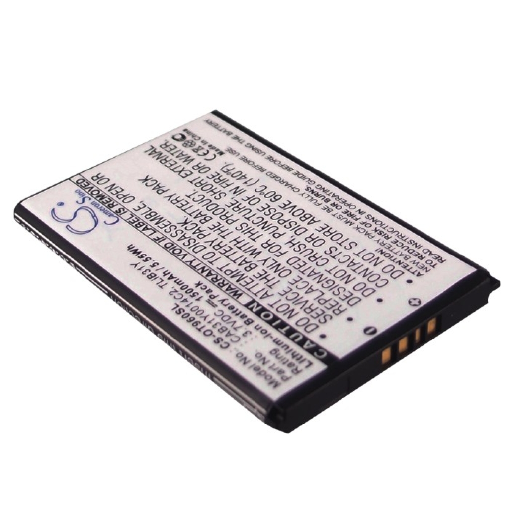 Compatible battery replacement for Alcatel  CAB31Y0014C2, CAB31Y0008C2, TLiB31Y