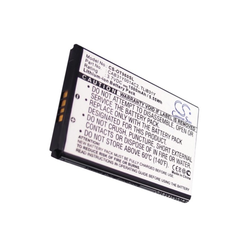 Compatible battery replacement for Alcatel  CAB31Y0014C2, CAB31Y0008C2, TLiB31Y