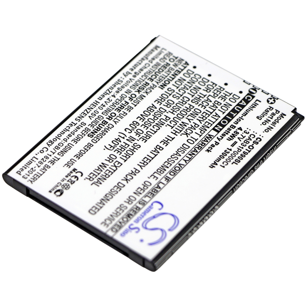 Compatible battery replacement for Alcatel  CAB31P0001C1, CAB31P0000C1, BY71, TB-4T0058200