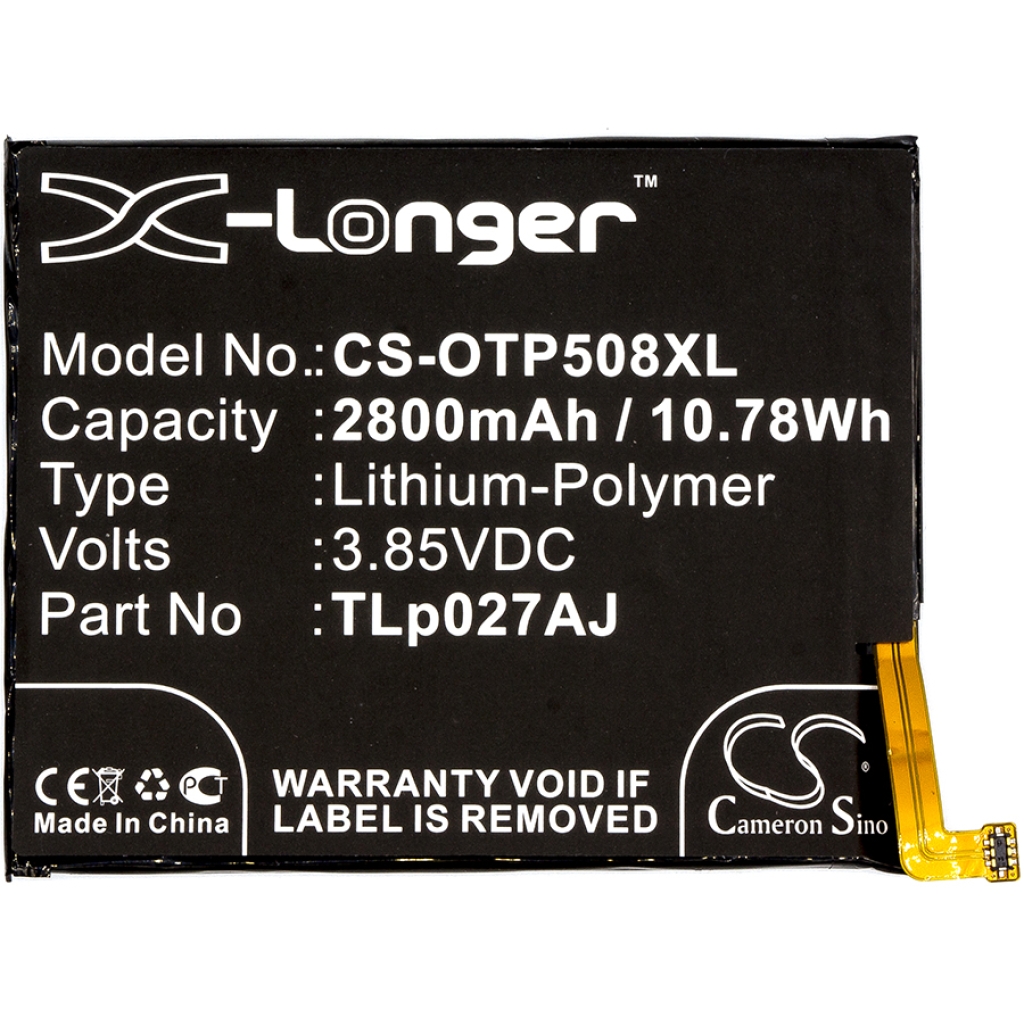 Compatible battery replacement for Alcatel  TLp027AJ, CAC2710009CJ