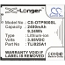 Battery Replaces TLi025A1