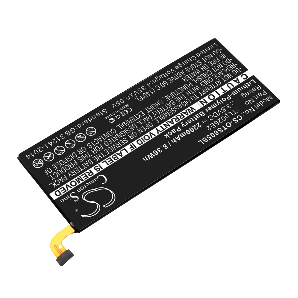 Compatible battery replacement for Alcatel  TLp026E2, CAC2610005CJ, TLp026EJ