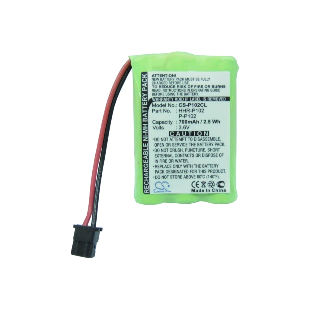 Compatible battery replacement for Panasonic  BBTY0483001, TYPE 22, P-P102, HHR-P102, BBTY0507001