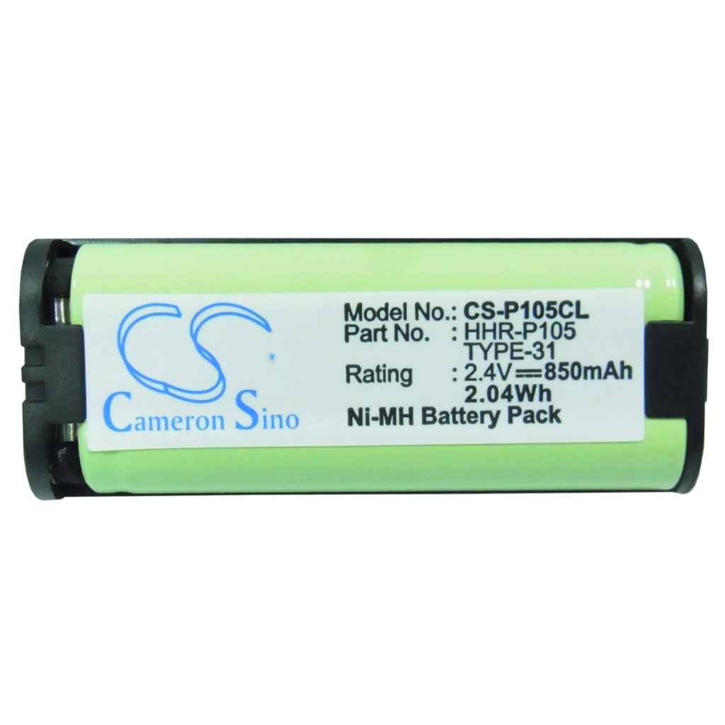 Compatible battery replacement for Panasonic  TYPE 31, BT-1009, HHR-P105A/1B, BBTG0658001, HHR-P105...