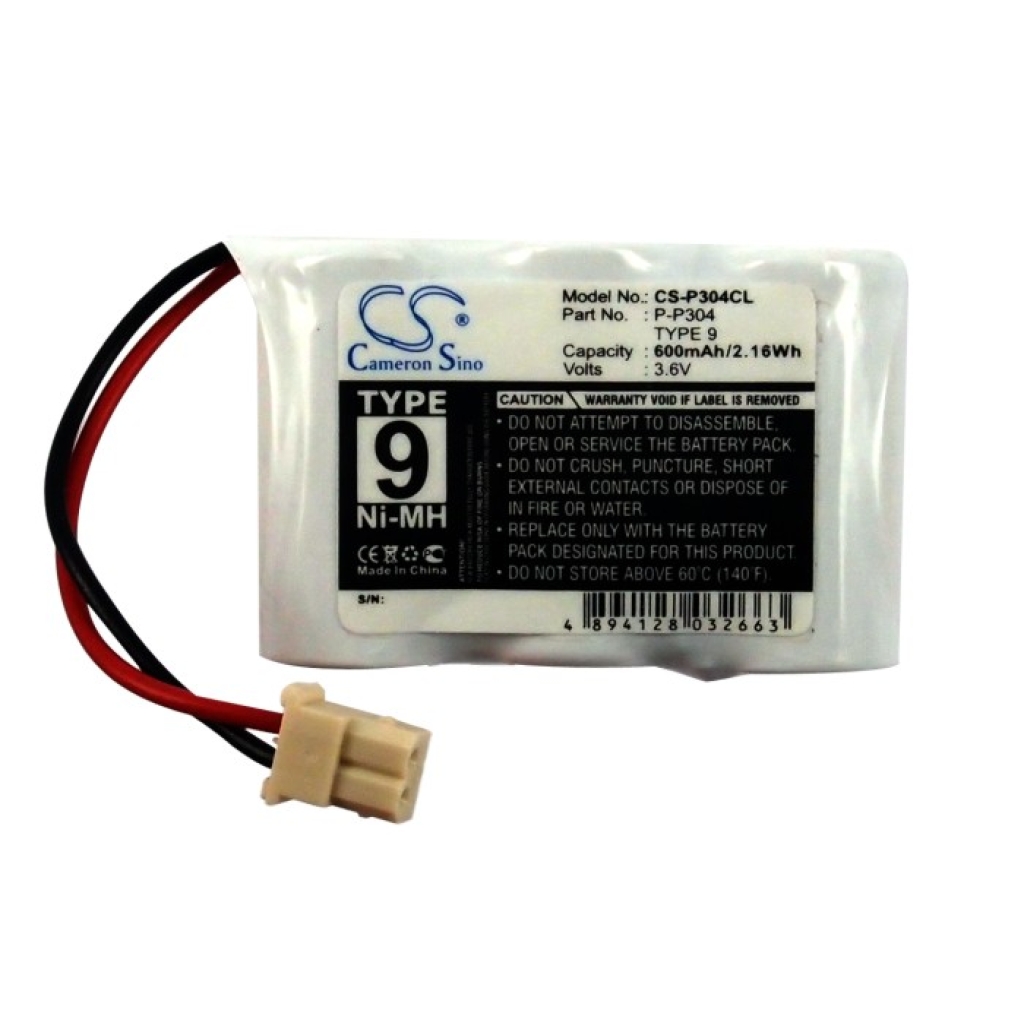 Compatible battery replacement for Bell South  PP304, GES-PCH05, P3306, CO100P5, TYPE 9...