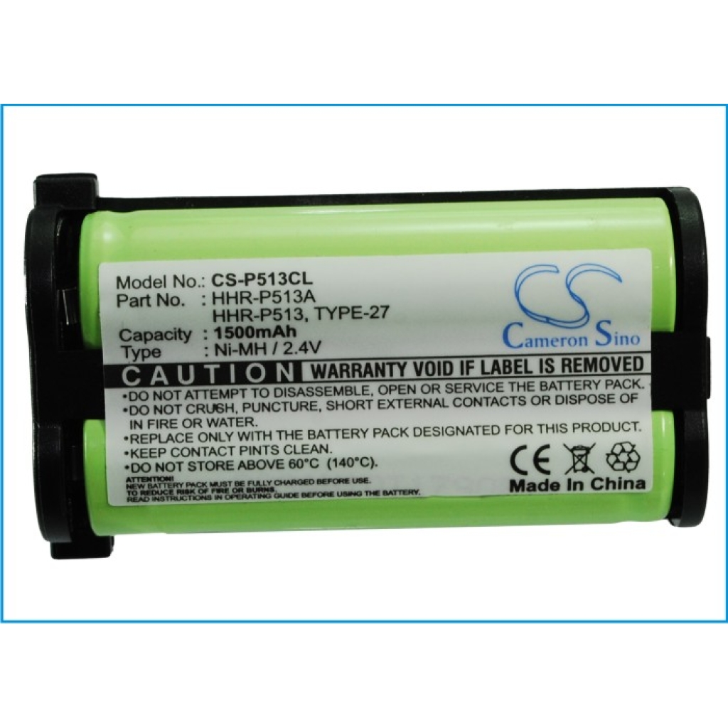 Compatible battery replacement for Panasonic  23-967, TYPE 27, HHR-P513, TL26423, 86423...