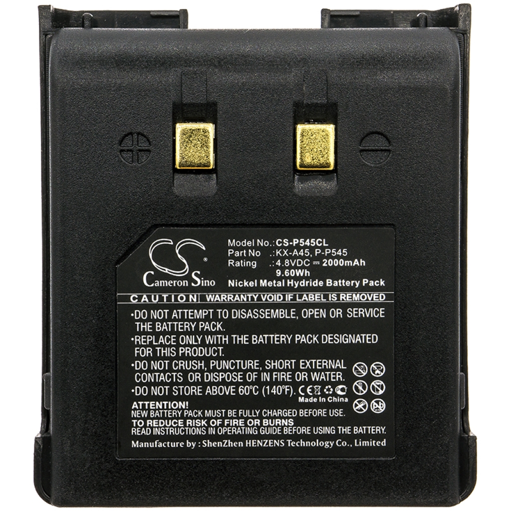 Compatible battery replacement for Panasonic  KKJQ21AM40, TYPE 45, P-P545, KX-A45