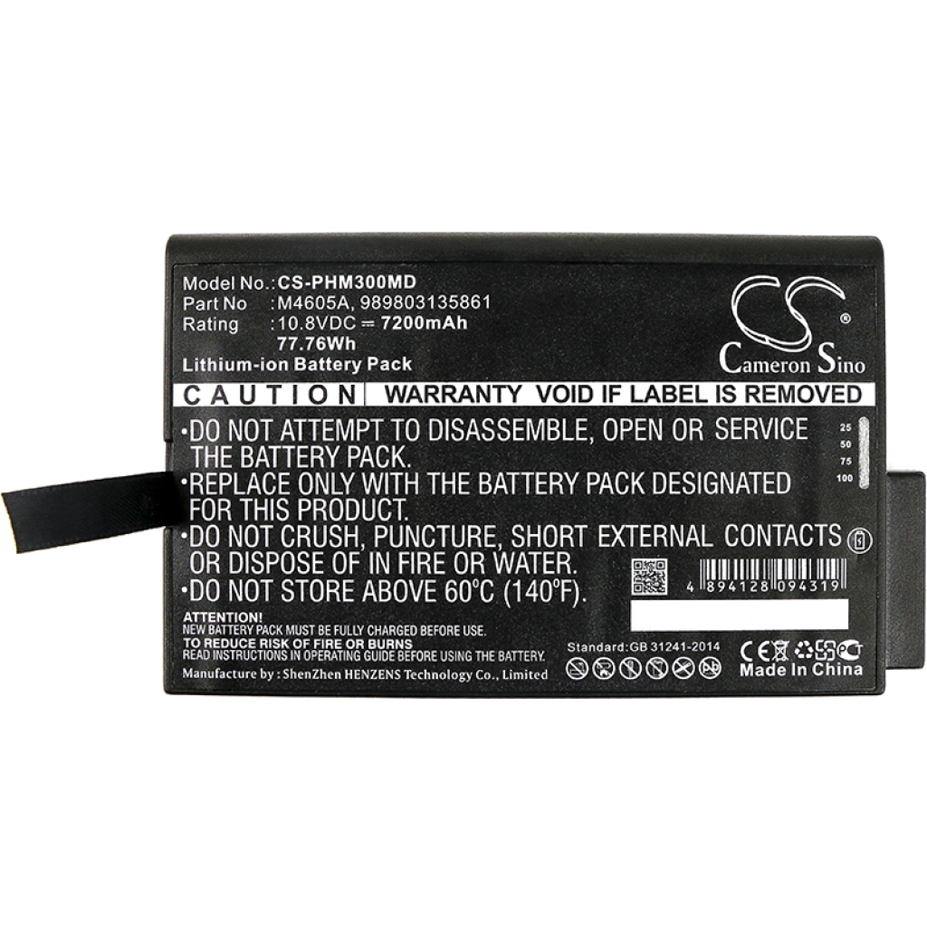 Compatible battery replacement for Philips  866060, M8002A, 989803135861, M8105AS, 865297...