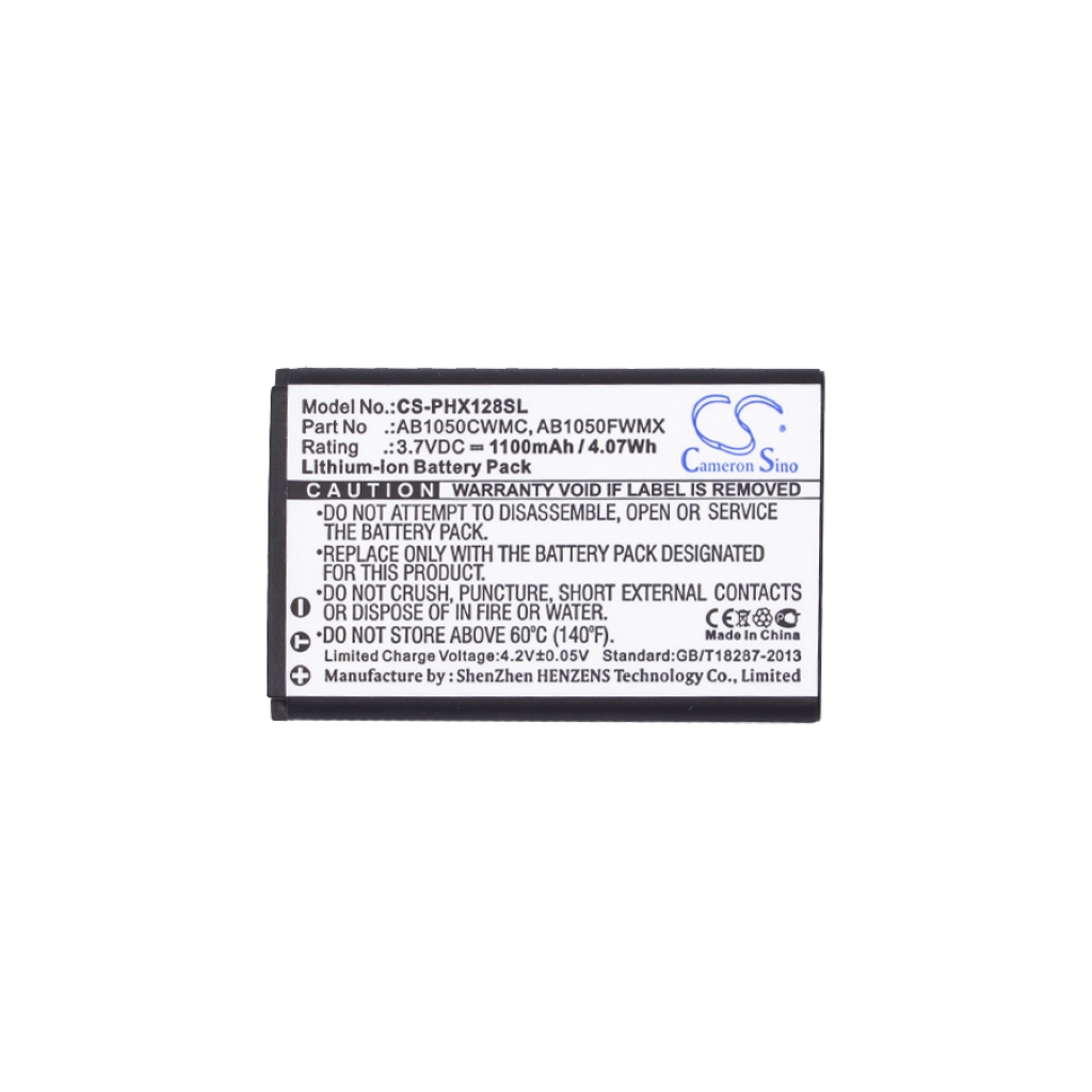 Compatible battery replacement for Philips  AB1050CWMC, 178100170, AB1050FWMX