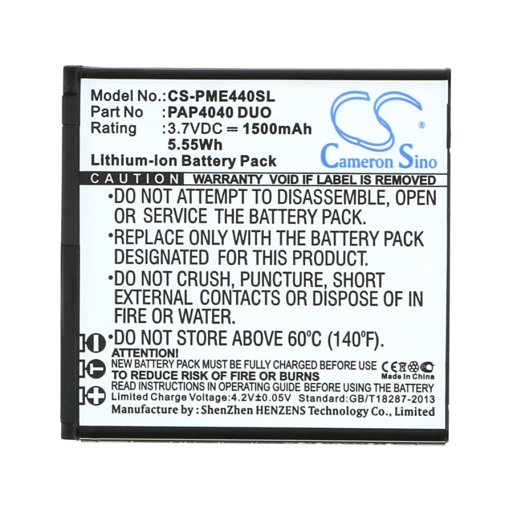 Battery Replaces PAP4040 DUO