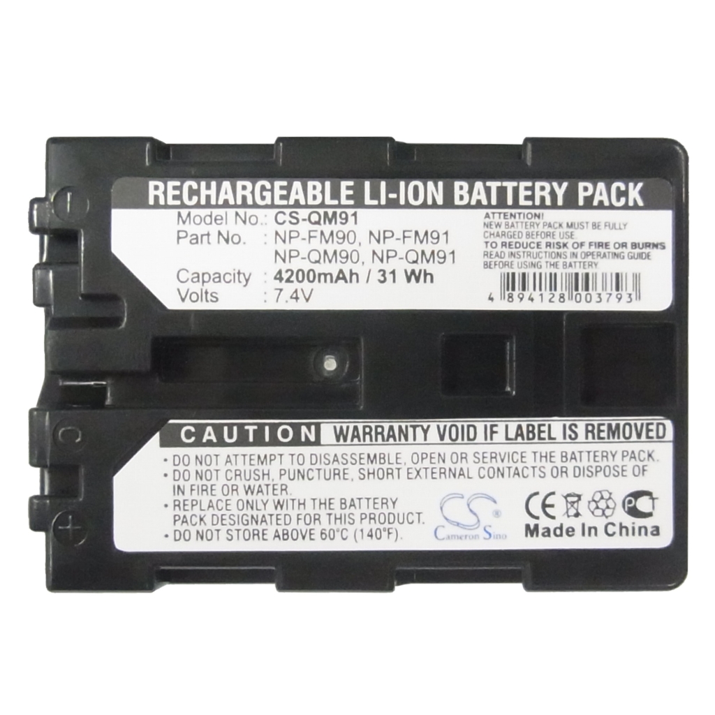 Compatible battery replacement for Sony  NP-QM91, NP-QM90, NP-FM91, NP-FM90