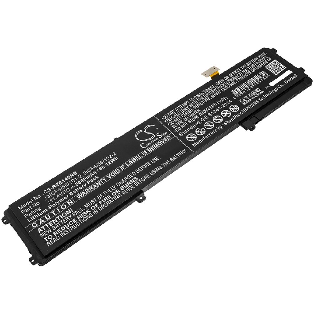 Compatible battery replacement for Razer  CN-B-1-BETTY4-65E-01895, CN-B1-BETTY4-69J-02704, 3ICP6/87/87/2, CN-B-1-BETTY4-69J-03444, CN-B-1-BETTY4 -61g-04428...