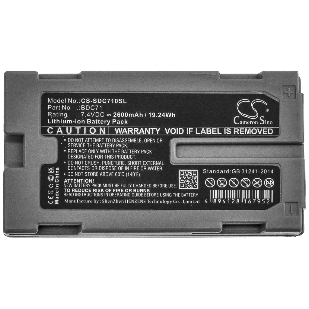 Compatible battery replacement for Topcon BDC71