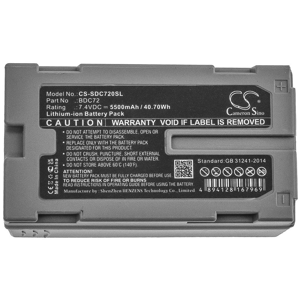 Compatible battery replacement for Topcon BDC72