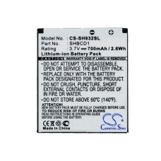 Compatible battery replacement for Sharp SHBCD1